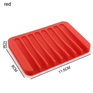 Anti-Skidding Home Improvement Silicone Flexible Bathroom Fixtures Bathroom Hardware Tray Soap Dish for Shower Waterfall Soap Holder Soap Tray Soap Saver Drainer Flexible Silicone For Shower Bathroom Kitchen Counter Top Keep Soap Bars Dry Clean Easy Clean