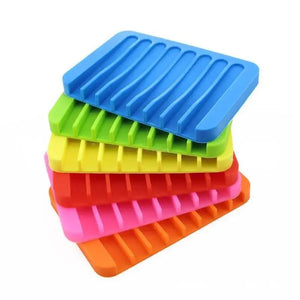 Anti-Skidding Home Improvement Silicone Flexible Bathroom Fixtures Bathroom Hardware Tray Soap Dish for Shower Waterfall Soap Holder Soap Tray Soap Saver Drainer Flexible Silicone For Shower Bathroom Kitchen Counter Top Keep Soap Bars Dry Clean Easy Clean