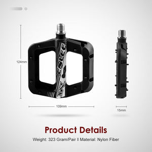 Anti-Vibration Mountain Bike Pedal Anti-Skid Lightweight Nylon Fiber Bicycle Pedal Board High-Strength Anti-Skid Bicycle Pedal New Nylon Fabric Anti Slip Durable Mountain Bike Flat Pedals