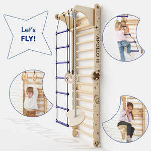 Apollo Swedish Wall / Climbing ladder for Little Austronauts + Moon swing Set + Slide Board