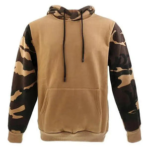 Army Green Men Military Hoodies Autumn Winter Hooded Sweatshirts Men's Pullover Hoodie Blend Fleece Long Sleeve Contrast Color Military Sweatshirt with Pocket