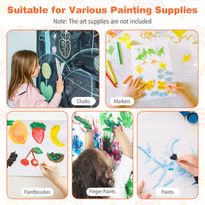 3-in-1 Art Easel for Kids with Magnetic Chalkboard and Whiteboard-Gray