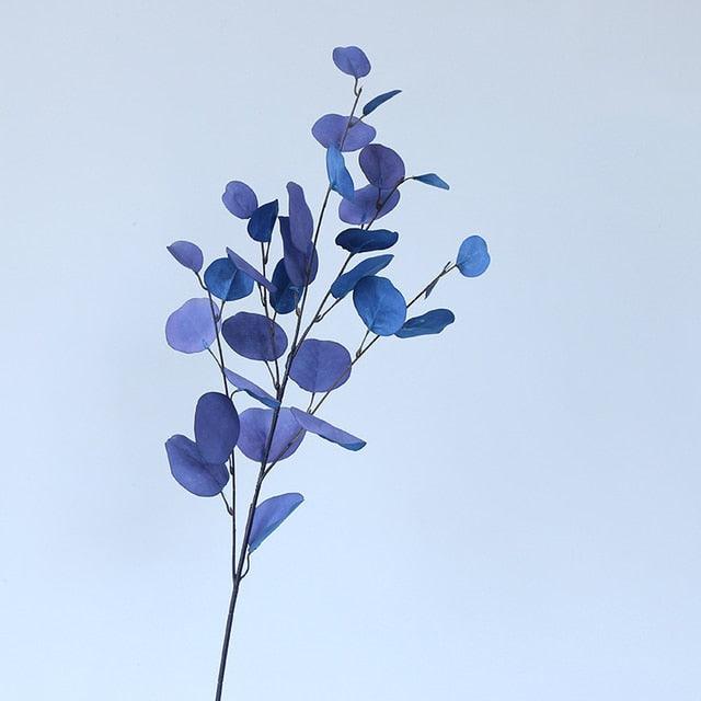 Artificial Eucalyptus Flower Plant Leaf Plastic Rod Long Branch Green Fake Plant Summer Autumn Home Bedroom Wall Decoration
