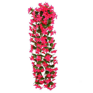 Artificial Flower Wisteria Basket Wall Hanging Flower Party Decoration Simulation For Valentine's Day Wedding Birthdays Hanging Basket Lifelike Garland for Home Wedding Garden/Yard String Floral Decoration