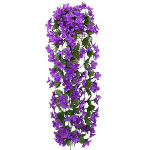 Artificial Flower Wisteria Basket Wall Hanging Flower Party Decoration Simulation For Valentine's Day Wedding Birthdays Hanging Basket Lifelike Garland for Home Wedding Garden/Yard String Floral Decoration
