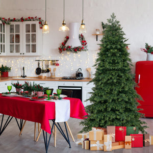 Artificial Christmas Tree Green Hinged Holiday Tree with 721/1019 Lush Branch Tips-6 ft