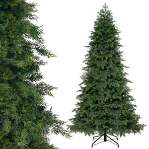 Artificial Christmas Tree Green Hinged Holiday Tree with 721/1019 Lush Branch Tips-7.5 ft
