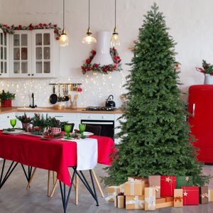 Artificial Christmas Tree Green Hinged Holiday Tree with 721/1019 Lush Branch Tips-7.5 ft