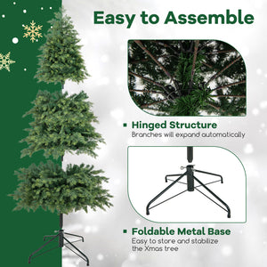 Artificial Christmas Tree Green Hinged Holiday Tree with 721/1019 Lush Branch Tips-7.5 ft