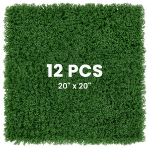 12 Pieces 20 x 20 inches Artificial Grass Wall Panels for Garden Yard Balcony-Green