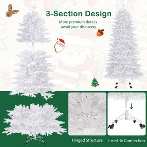 7 FT Artificial Xmas Tree with 1880 PE PVC Branch Tips for Party and Carnival
