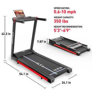 DeerRun A1 Pro Move+  6% Incline Foldable Treadmill——2025 Upgraded Chip & NFC Support | 350Lbs, 10mph Silver