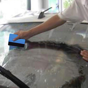 Auto Styling Vinyl Carbon Fiber Window Ice Remover Cleaning Wash Car Scraper With Felt Squeegee Tool Film Wrapping Accessories Vehicle Vinyl Wrap Window Tint Film  Plastic Felt Edge Squeegee For Car Vinyl Scraper Decal Applicator