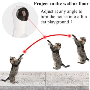 Automatic Cat Toys Teaser Interactive Smart Teasing Pet LED Laser Funny Handheld Mode Electronic Pet USB Charge Toys for Indoor Pet Auto On Off Silent Chase Laser Light Random Speed Pattern Active Cat Toys Hunting Exercise