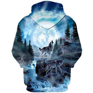 Autumn and Winter 3D Printed Wolf Sweatshirt Hoodie
