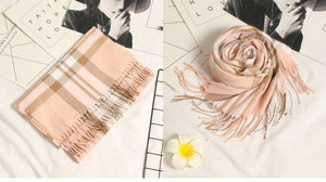Autumn Winter Luxury Soft Men's Plaid Lightweight Scarf Elegant Thicken Wrap Shawl Ladies Lightweight Escharpe Soft Wool Elegant Neckwear Cashmere Scarf Long Thick Warm Unisex For Women Men