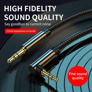 AUX Cable Jack 3.5mm Audio Jack Speaker Audio Cable Stereo Aux Cord 90 Degree Right Angle Aux Cable Compatible Cable For Headphones Car Tablets Speakers