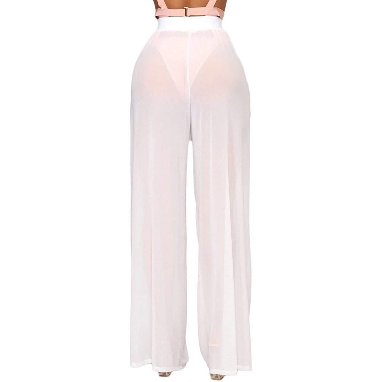 Awoscut Women See Through Sheer Mesh Pants