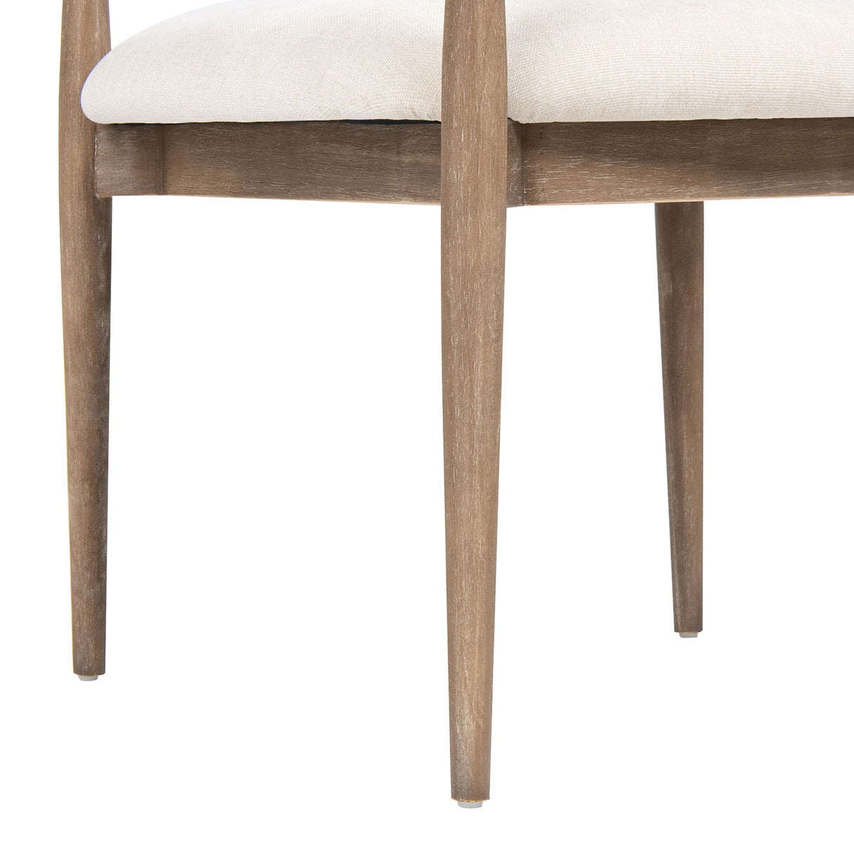 Artemis - Mixed Material Upholstered Dining Arm Chair - Warm White by Couch.com