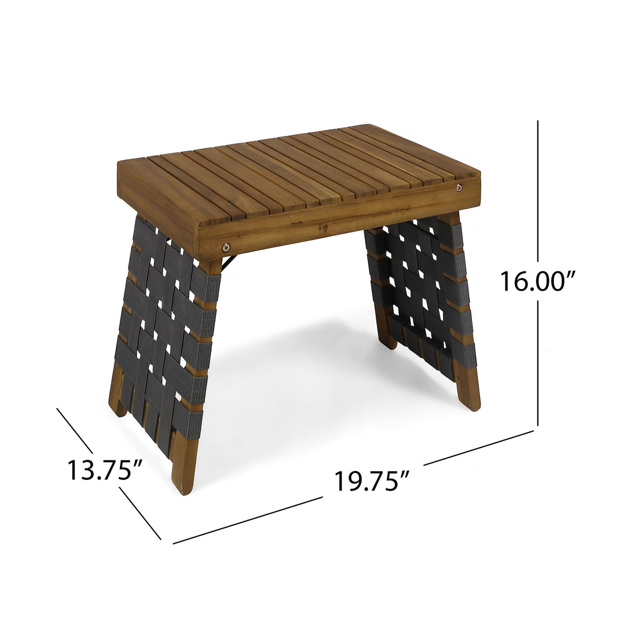 Outdoor Wooden Foldable Side Table - Teak by Couch.com