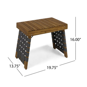 Outdoor Wooden Foldable Side Table - Teak by Couch.com