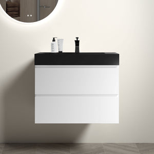 Alice - Bathroom Vanity With Large Storage, Sink Wall Mounted Floating Bathroom Vanity For Modern Bathroom, One-Piece Sink Basin Without Drain And Faucet by Couch.com