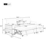 Stylish And Functional Light Chaise Lounge Sectional With Storage Rack Pull-Out Bed Drop Down Table And USB Charger by Couch.com
