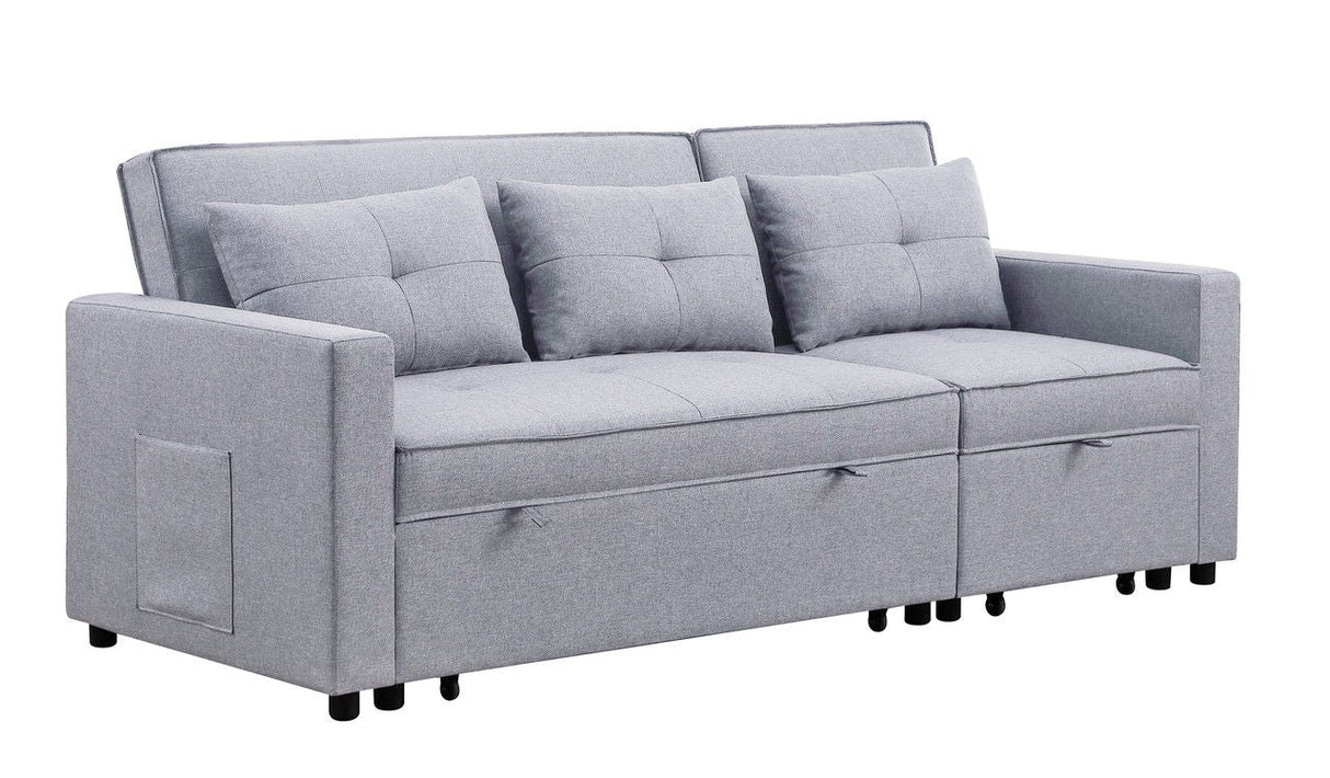 Zoey - Linen Convertible Sleeper Sofa With Side Pocket by Couch.com