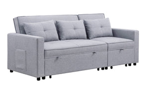 Zoey - Linen Convertible Sleeper Sofa With Side Pocket by Couch.com