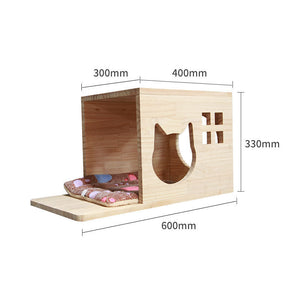 Pet Cat Climbing Frame Wall Type Solid Wood Wall Hanging Platform Ladder Pets Accessories