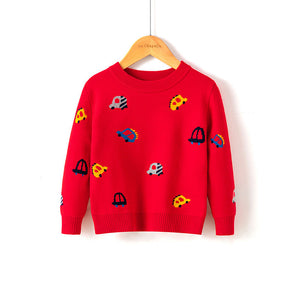 Cotton Double Layer Autumn Winter Christmas Long Sleeved Children's Sweater