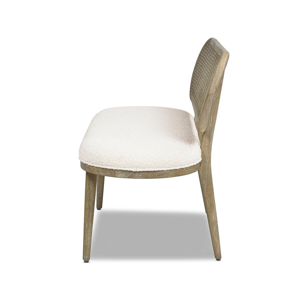 Havana - Cane Upholstered Bench Settee - Ivory White by Couch.com