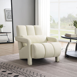 Modern Upholstered Accent Chair, Comfortable Linen Fabric With A Pillow For Living Room by Couch.com