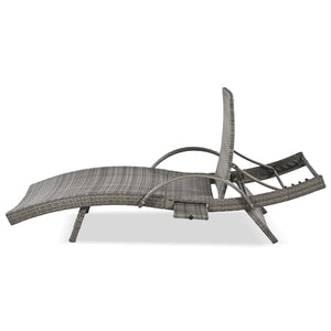 K&K 80" Outdoor Wicker Chaise Lounge Chairs Set of 2