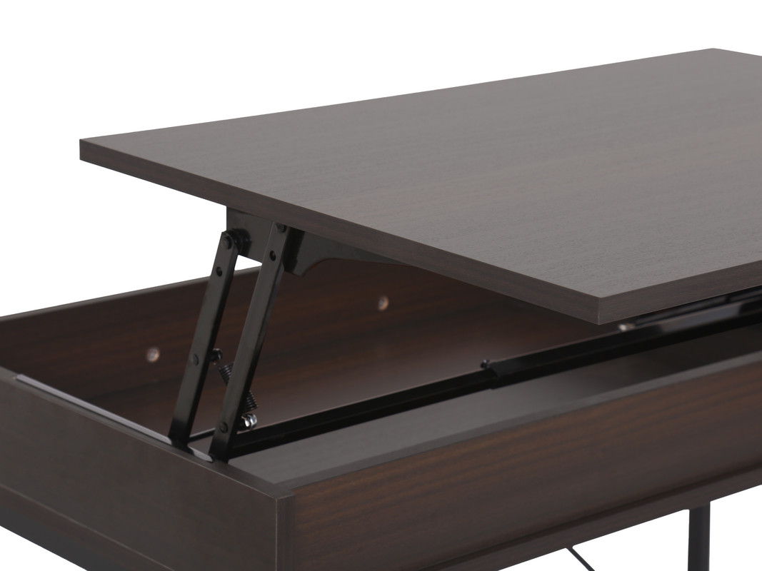 Juno - Wood Lift Top Desk With Hidden Storage And Drawer - Dark Brown by Couch.com