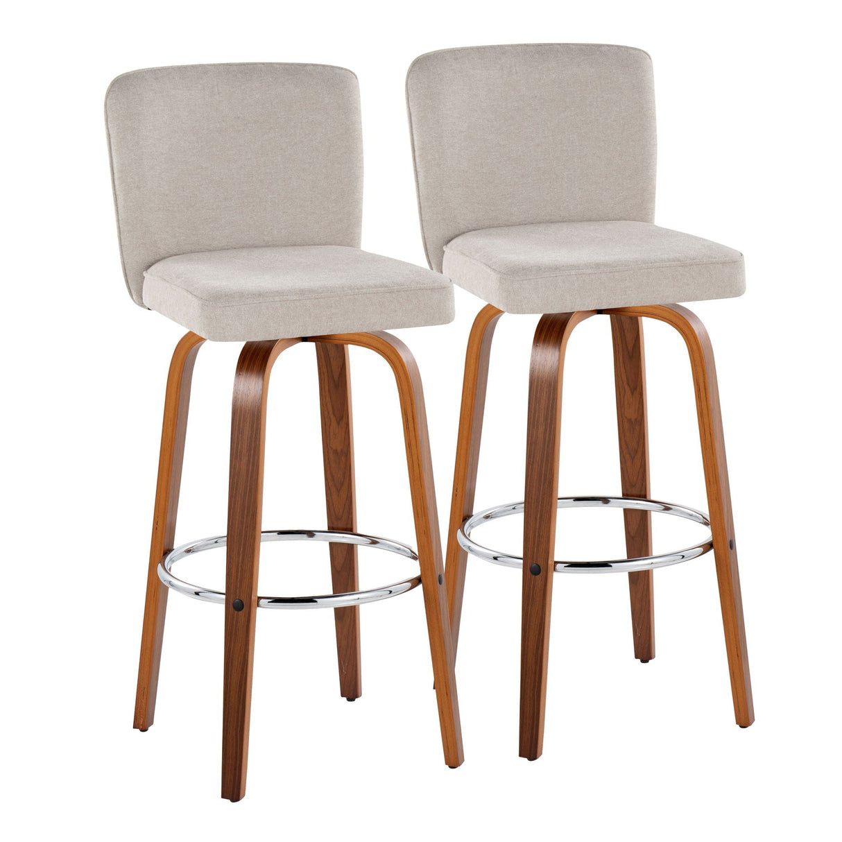 Henry - Contemporary Fixed Height Barstool With Swivel With Round Footrest (Set of 2) by Couch.com
