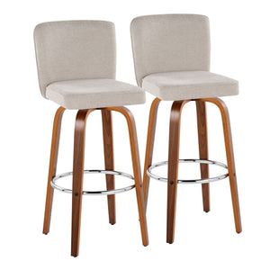 Henry - Contemporary Fixed Height Barstool With Swivel With Round Footrest (Set of 2) by Couch.com