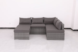 Couch.com Patio Sofa With Cushions Gray, Durable Design, Weather-Resistant, Rattan Construction, Dark Gray Finish by Couch.com