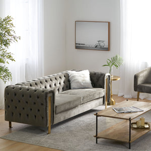 Comfy 3 Sofa With Tufted Back And Arm, Modern For Living Room - Gray by Couch.com