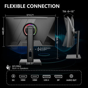 Rehisk 27Inch Curved 180Hz QHD 2K HDR10 Support Gaming Monitor - RE272KV2