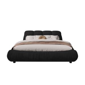 Luxury Upholstered Platform Bed With Oversized Padded Backrest And Solid Wood Frame by Couch.com