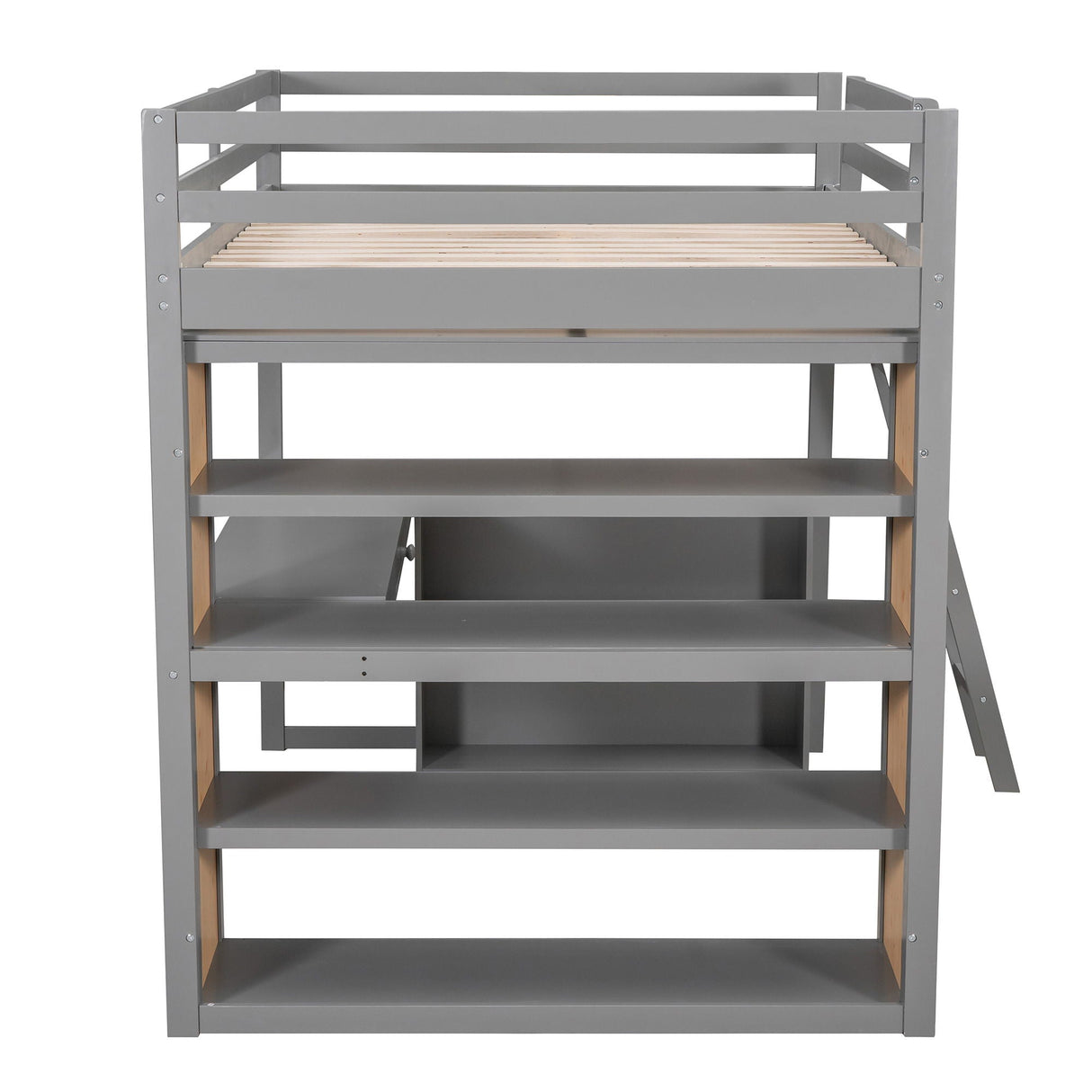 Loft Bed With Ladder, Shelves, And Desk by Couch.com
