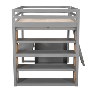 Loft Bed With Ladder, Shelves, And Desk by Couch.com