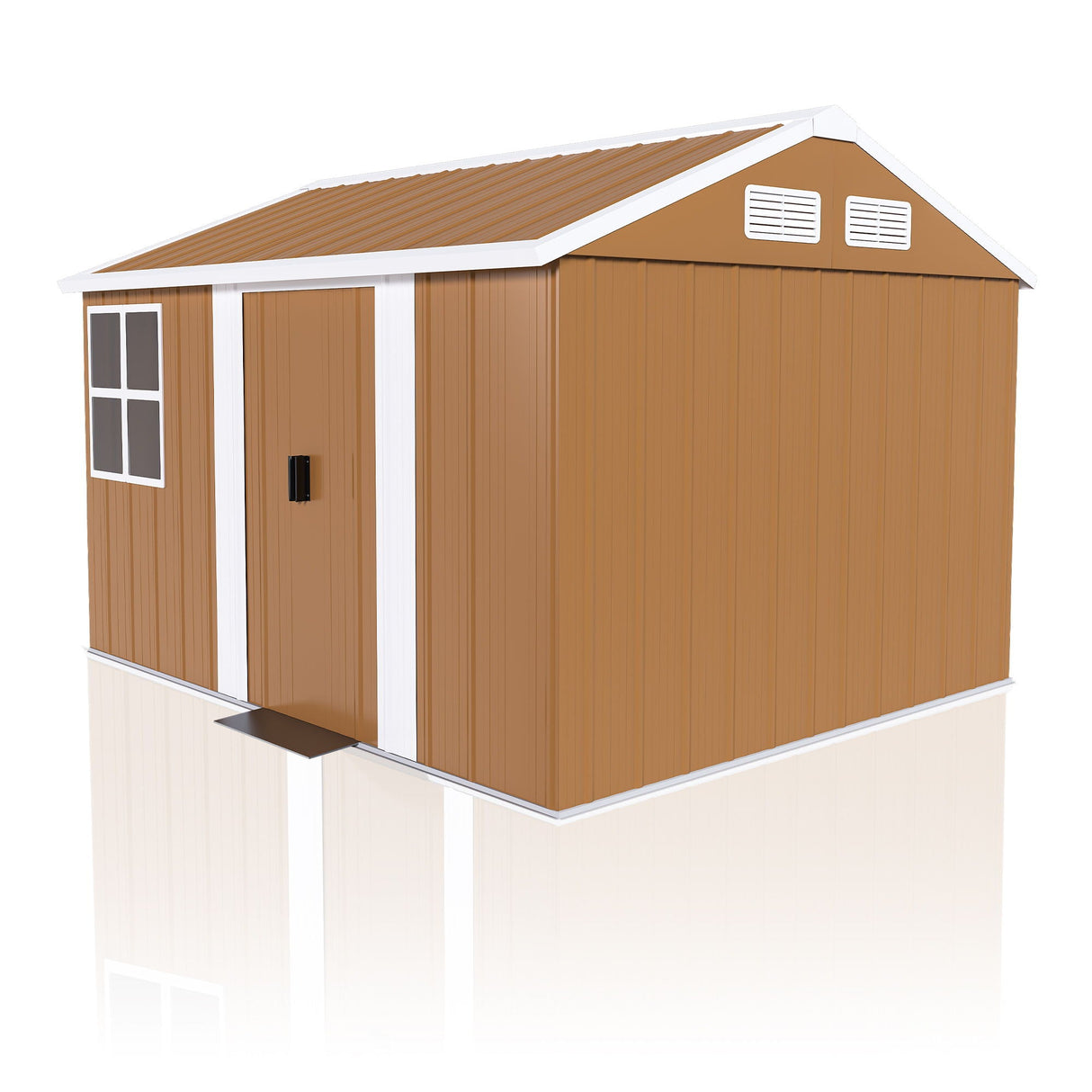 Heavy Duty Metal Storage Shed With Windows And Lockable Door, Weatherproof Outdoor Garden Shed by Couch.com