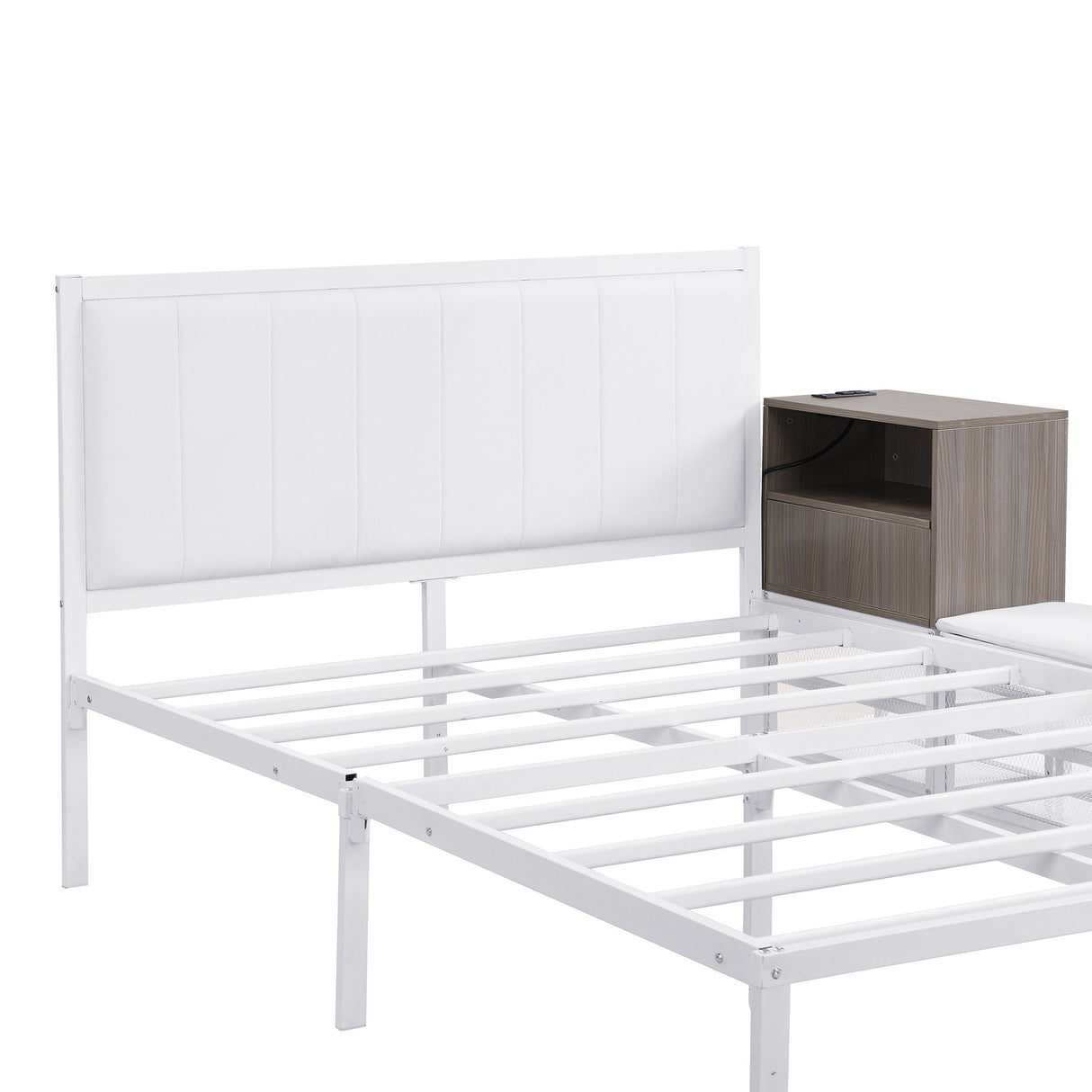 Platform Bed With 2 Tier Storage Shelves, Storage Cabinet by Couch.com