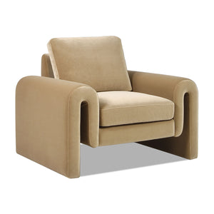 Mason - Arched Arm Chair - Camel Brown Beige by Couch.com