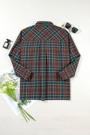 Timeless Women's Classic Plaid Button-Up Long Sleeve Jacket – Lightweight & Stylish Cotton-Blend Outerwear