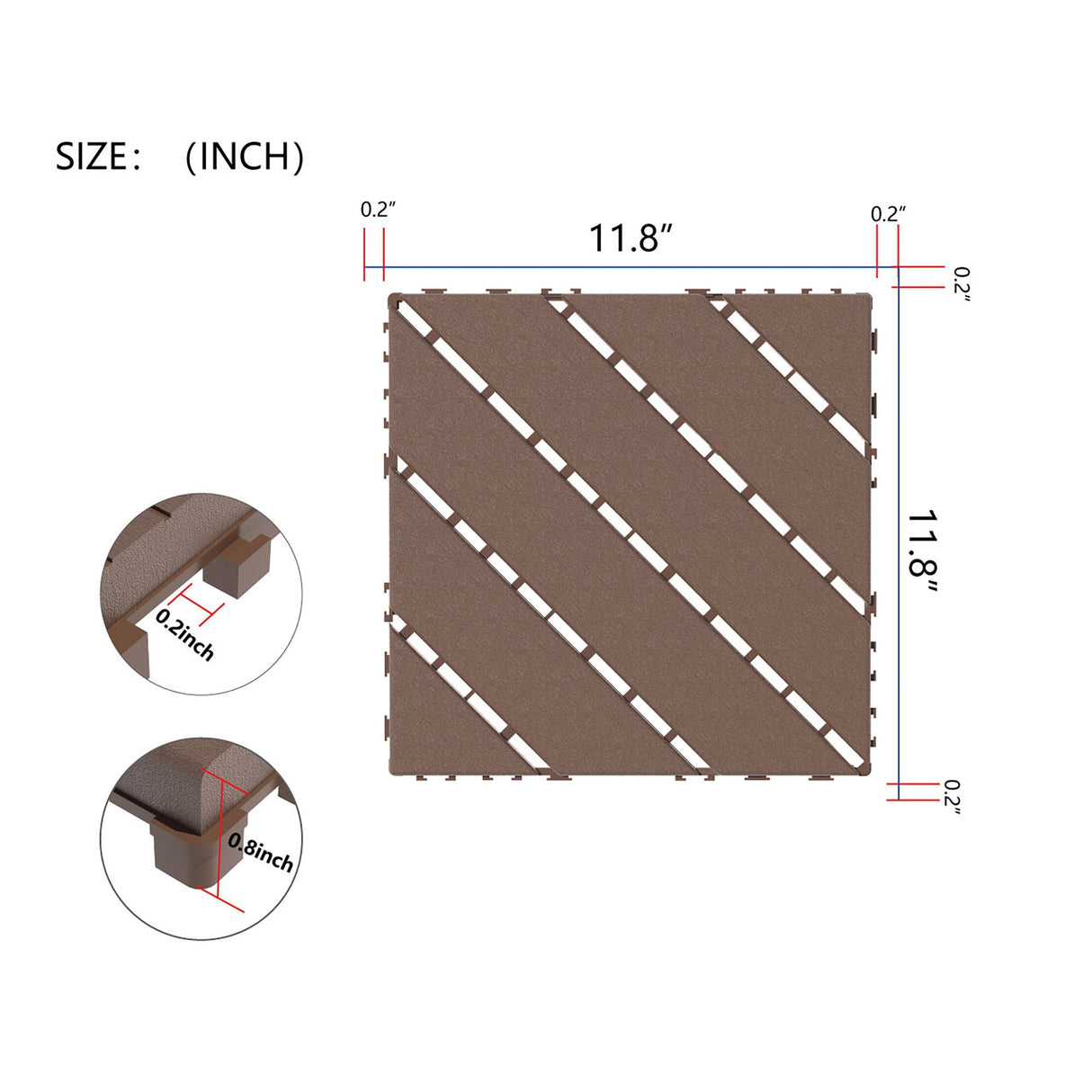 Durable Plastic Interlocking Deck Tiles, Waterproof Outdoor And Indoor Use by Couch.com
