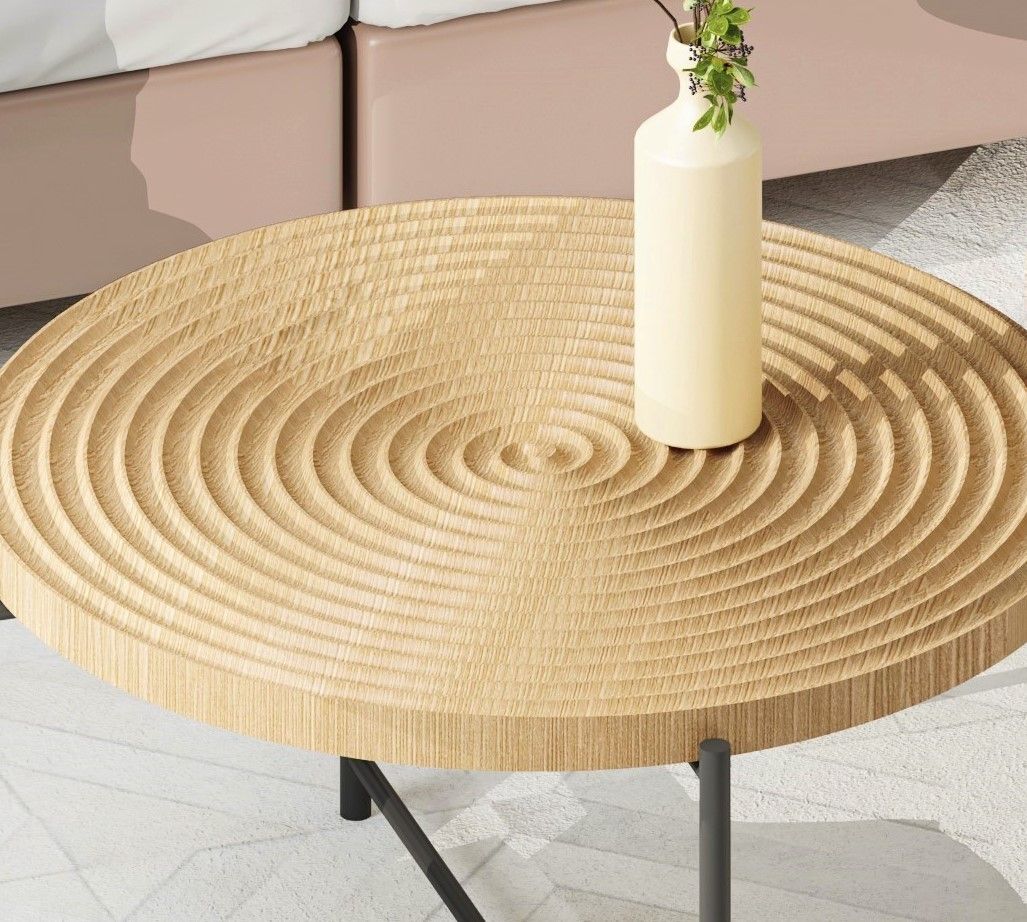 Coffee And End Table Set Waterproof Cover, Distressed Cylindrical Design, Legs Classic Rustic Charm (Set of 2) by Couch.com