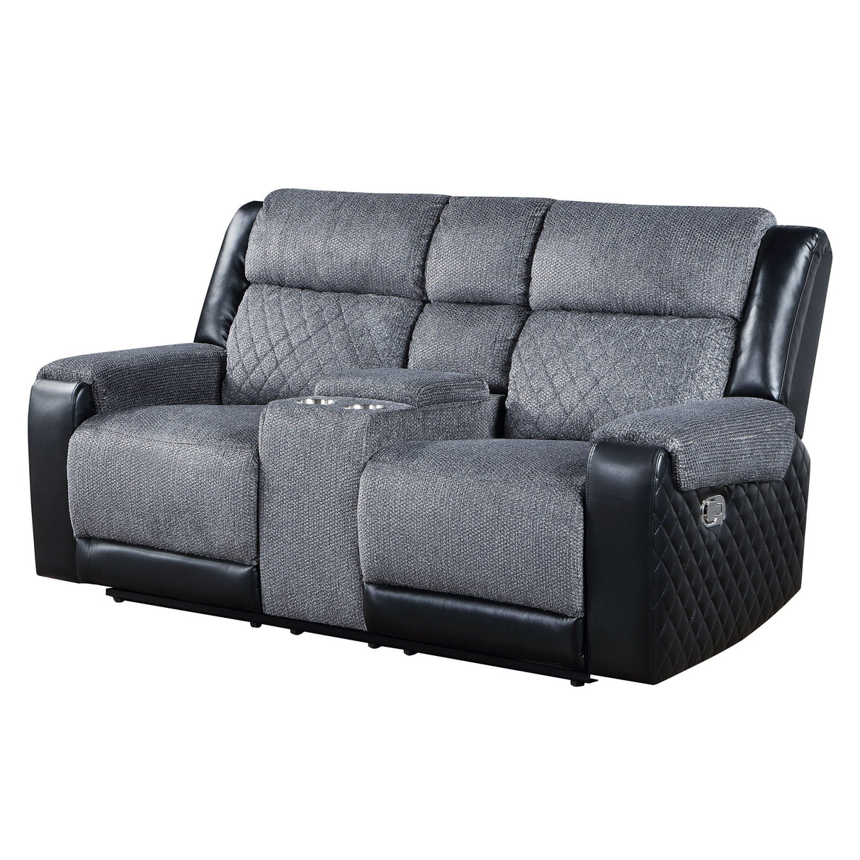 Alicia - Console Reclining Loveseat - Gray Black by Couch.com